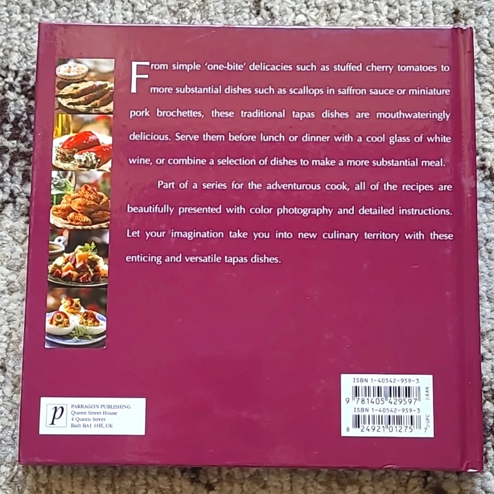 Hardcover Tapas Cookbook by Susan Tee, Vintage